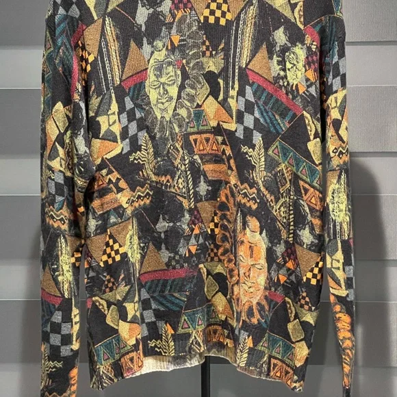 Etro Men’s Abstract Geometric Jacquard Knit Sweater Made in Italy – Size M - Picture 4 of 6